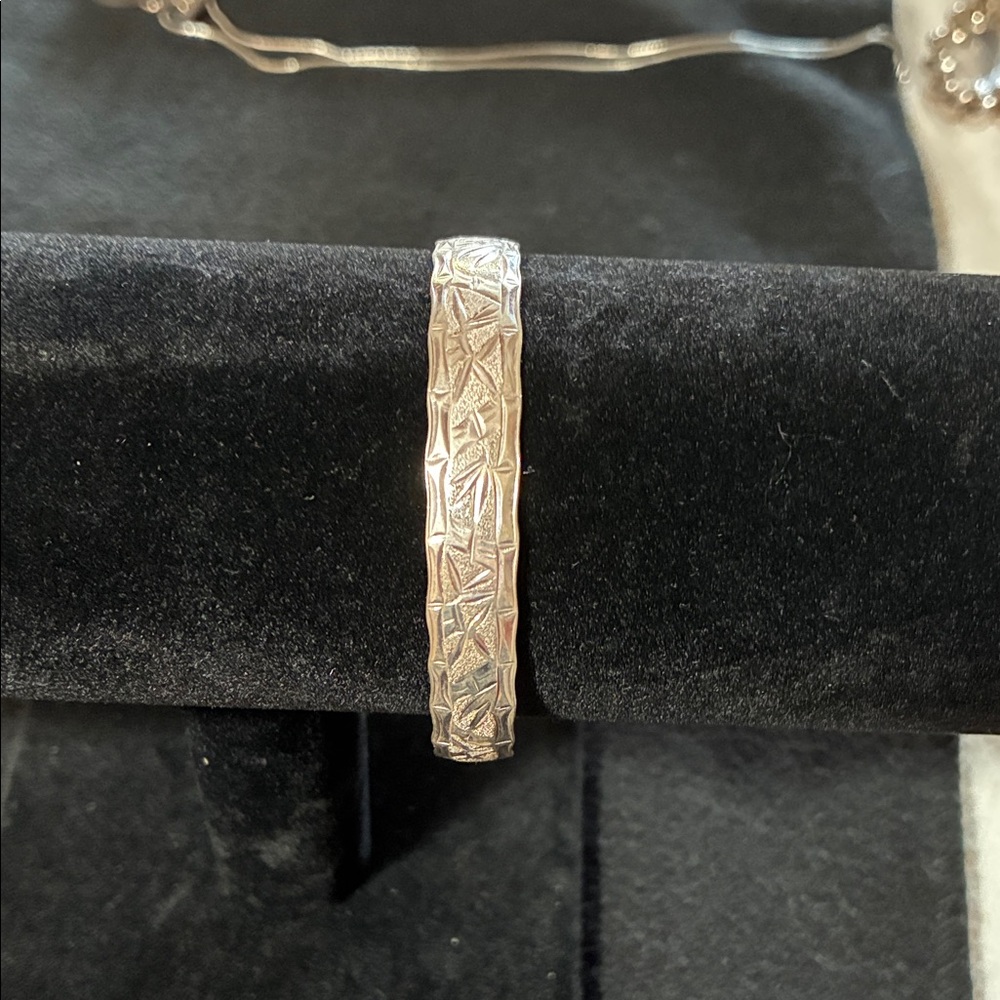 Elegant Sterling Silver Hawaiian Bamboo Bracelet